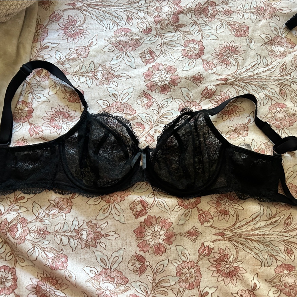 Freya Sheer Lace Underwire Bra - Black